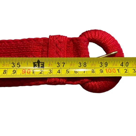 Vintage Woven Belt Collezione New York Made In USA Brown Red 2” Wide Cinch Lot 2 - Picture 11 of 12